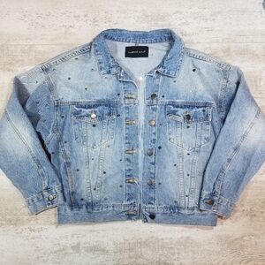 Mustard Seed Studded Denim Jean Jacket Small